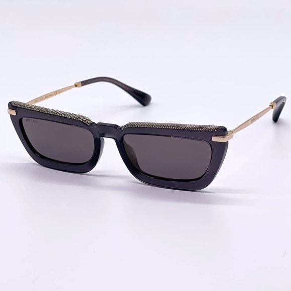 🔥 NEW JIMMY CHOO BLACK ACETATE SUNGLASSES - Picture 4 of 8